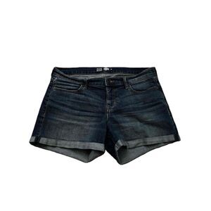 Old Navy Blue Mid Rise Five Pocket Rolled Hem Denim Shorts Size 10